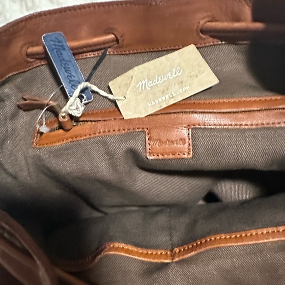 Madewell Brown Leather Drawstring Backpack main image 7